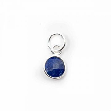 Pandantiv safir 0.6 cm, argint, piatra lunii septembrie, birthstone