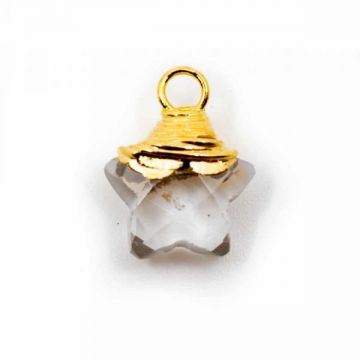 Pandantiv steluta cuart de stanca 1cm, argint, piatra lunii aprilie, birthstone
