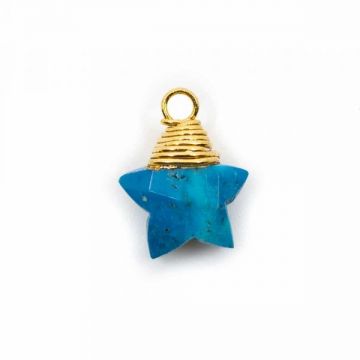 Pandantiv steluta turcoaz 1 cm, argint, piatra lunii decembrie, birthstone