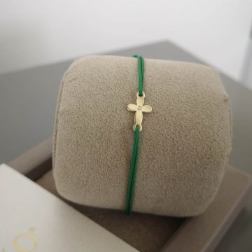 Bratara Cruce cu Diamant, aur 14K