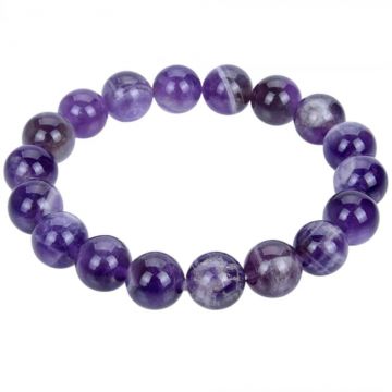 Bratara cu cristale 8mm semipretioase naturale Ametist - Pentru Femei si Barbati, Noroc, Echilibru, Reducerea Anxietatii