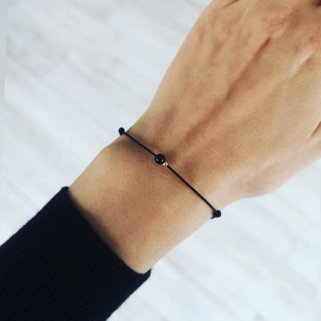 Bratara onix si biluta 2mm din Aur 14K