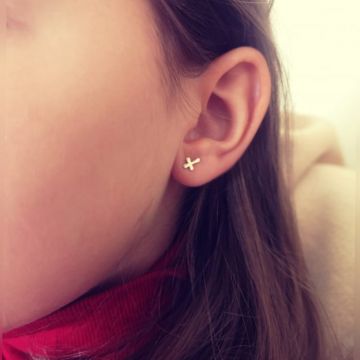 Cercei cruce din aur 14K pentru copii