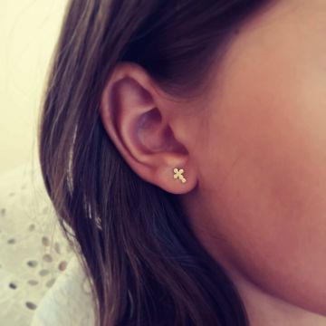 Cercei Cruciulite copii, Aur galben 14K
