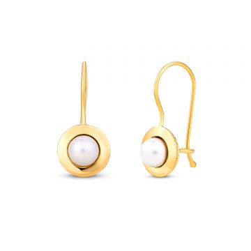 Cercei din aur 14K Medium Hook and Pearls
