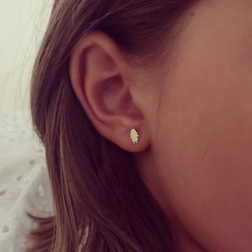 Cercei fetite din aur 14K cu protectii