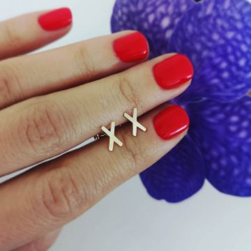 Cercei geometrici, din Aur galben 14K