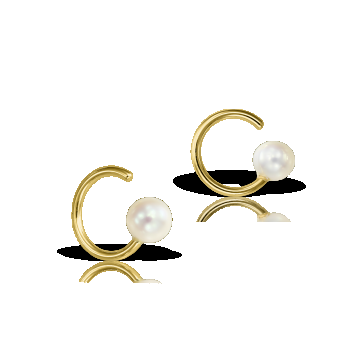 Cercei Perlute, Aur galben 14K