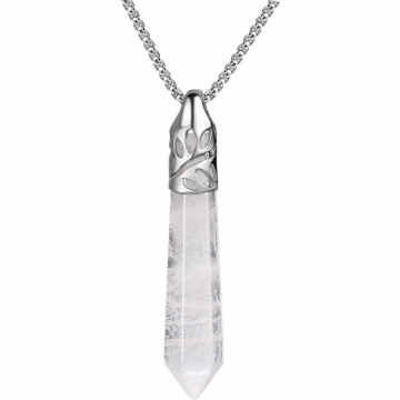 Colier cu pandantiv hexagonal din ametist natural - O piatra puternica si protectoare, elibereaza stresul si calmeaza emotiile