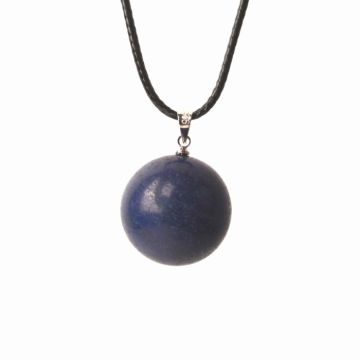 Colier cu piatra semipretioasa rotunda Lapis Lazuli - pandantiv din pietre pretioase naturale mixte 7 Chakre - Copie