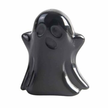 Figurina 3.5 cm in forma de fantoma din piatra semipretioasa Obsidian, sculptata manual