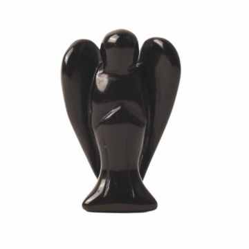 Figurina 5 cm inger din cristal vindecator Obsidian - Sculptura manuala din piatra naturala lustruita - Decor pentru camera birou cu energie reiki pentru femei barbati