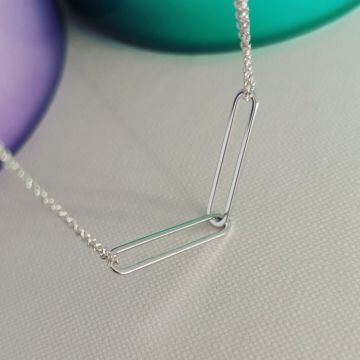 Lant dublu geometric, din Argint 925 rodiat