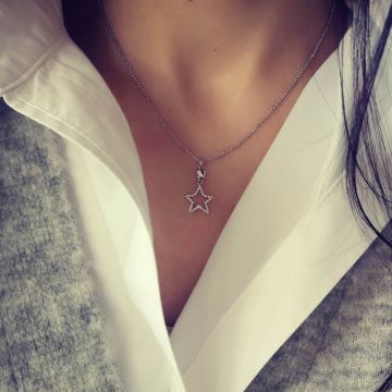 Lantisor argint cu Stele