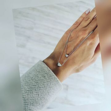 Lantisor dublu argint 925 cu inimi