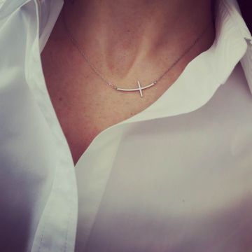 Lantisor minimalist cruciulita argint