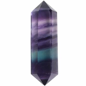 Obelisc de cristal natural Fluorita dublu varf 9-10 cm Cristalul lustruit pentru concentrare, curatarea energiei si echilibrarea chakrei celui de-al Treilea Ochi