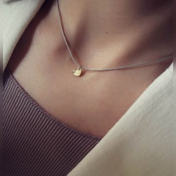 Pandantiv aur cu diamant inimioara