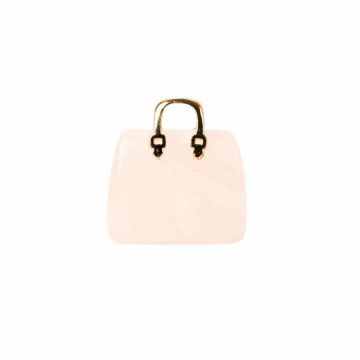 Pandantive 2.5 cm din piatra naturala Cuart Roz, in forma de geanta - Accesorii din piatra pentru realizarea de bijuterii, cercei, colier