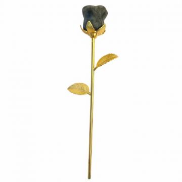 Trandafir cu aliaj auriu si floare de cristal semipretios Labradorit natural ,   Semniffica iubire, protectie, armonie