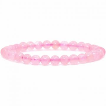 Bratara Elastica cu Margele 6mm din Cuart Roz Semipretios