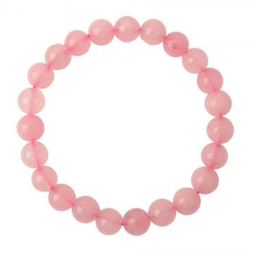 Bratara Elastica cu Margele de 8mm din Cuart Roz, Circumferinta 17 cm - Bijuterie Terapeutica si Cadou Elegant