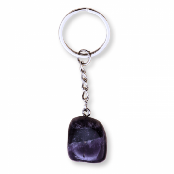 Breloc cu piatra semipretioase de Obsidian in forma neregulata 3cm