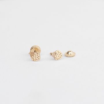 Cercei copii/bebe - Model buburuza - Aur Galben 9K - Inchizatoare sigura si confortabila cu filet