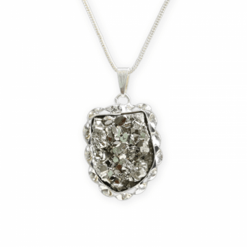 Colier Elegant cu Piatra Naturala de Pirita - Protector al Bunastarii si Prosperitatii