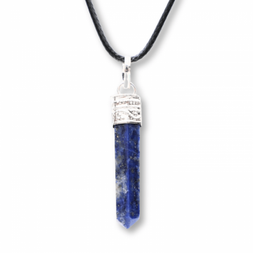 Colier Reglabil cu Pandantiv 35mm Varf de Lapis Lazuli cu 6 Fete