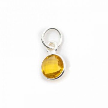 Pandantiv citrin 0.6 cm, piatra lunii noiembrie, birthstone