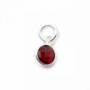 Pandantiv mini granat 0.6 cm, argint,  piatra lunii ianuarie, birthstone