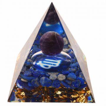 Piramida de Energie Orgonica 6 cm cu Cristale de Vindecare specifice Zodiei Fecioara pentru Relaxare, Meditatie si Ornament