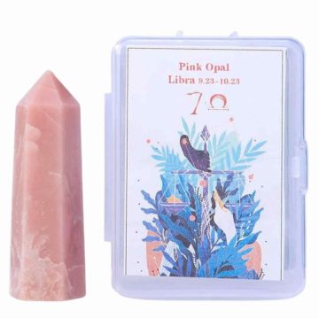 Varf de Cristal 6 cm pentru cele 12 zodii - Pietre semipretioase specifice zodiei Balanta - Un cadou deosebit