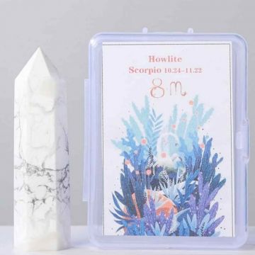 Varf de Cristal 6 cm pentru cele 12 zodii - Pietre semipretioase specifice zodiei Scorpion - Un cadou deosebit