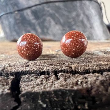 Cercei stud sfere nisipit 8 mm