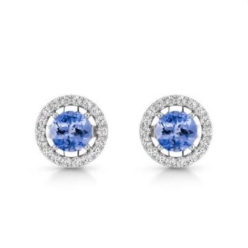 Cercei stud tanzanit, topaz din argint model 2