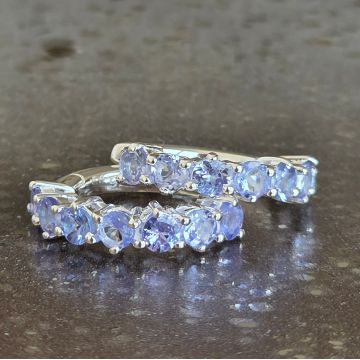 Cercei tanzanit argint 925 Hoop