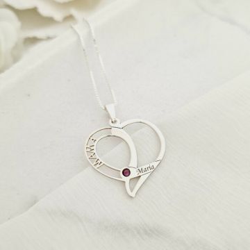 Lantisor Dragii MAMEI - 1 nume si cristal Swarovski - Argint 925