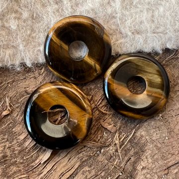 Pandantiv piatra pi donut ochi de tigru