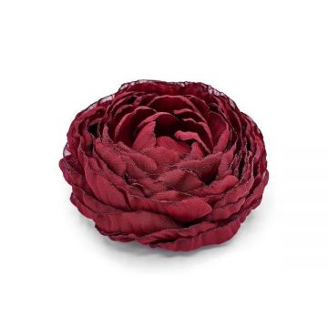 Brosa mare floare bujor grena bordo din voal 10.5 cm, Hope, Corizmi