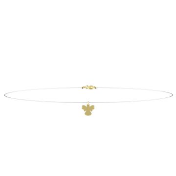Colier pe fir transparent cu pandantiv ingeras si inchizatoare din aur 14K
