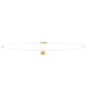 Colier pe fir transparent cu pandantiv steluta si inchizatoare din aur 14K