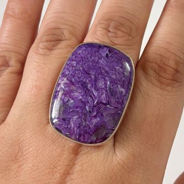 Inel ajustabil charoit din argint