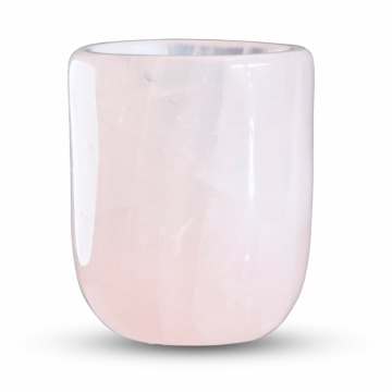 Pahar din Cuart Roz Natural, Sculptat Manual, 75 mm - Armonizare si Relaxare