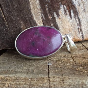 Pandantiv rubin argint 3.5 cm Oval model 1