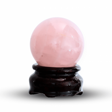 Sfera din Cuart Roz 35-40 mm cu Suport Inclus - Promoveaza Iubirea de Sine si Armonia