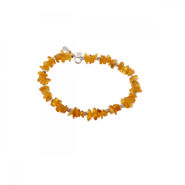 Bratara chihlimbar pietre chips cu argint 925 6-10mm
