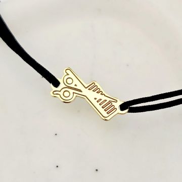 Bratara Hairstylist - Argint 925 placat cu Aur Galben 18K, snur reglabil