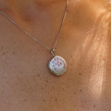 Medalion rotund cu poze in interior - Tree of Love - Argint 925 Rodiat